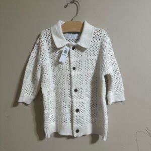 Old Navy Cream Knit Button-Up Cardigan